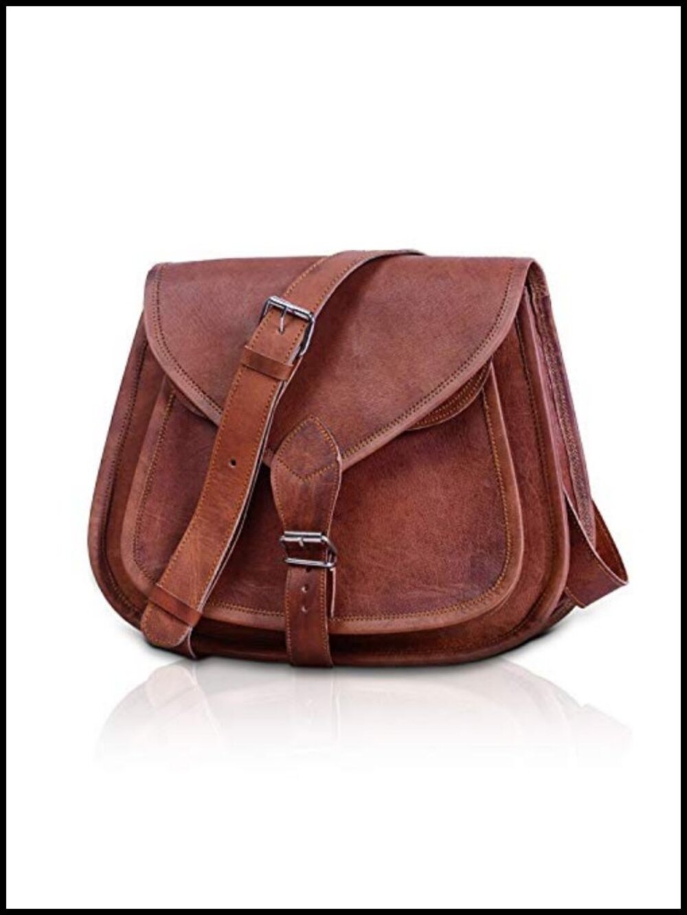 Leather Crossbody Bag Full Grain Leather Satchel Travel Tote Shoulder Purse